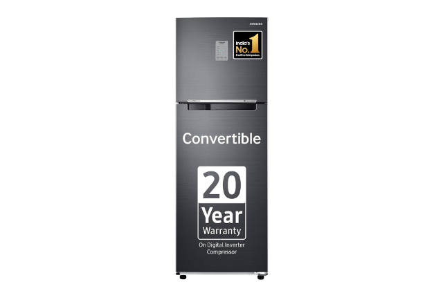 Samsung 256 L, 3 Star, Convertible, Digital Inverter with Display Frost Free Double Door Refrigerator